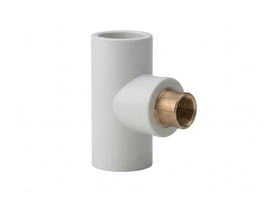 Prince Pipes Easyfit UPVC Male Threaded Tee (Brass Insert) 20 X 15 mm (3/4 X 1/2 inch) SCH 80