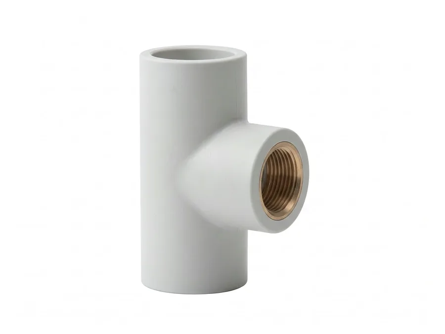 Prince Pipes Easyfit UPVC Female Threaded Tee (Brass Insert) 25 X 20 mm (1 X 3/4 inch) SCH 80
