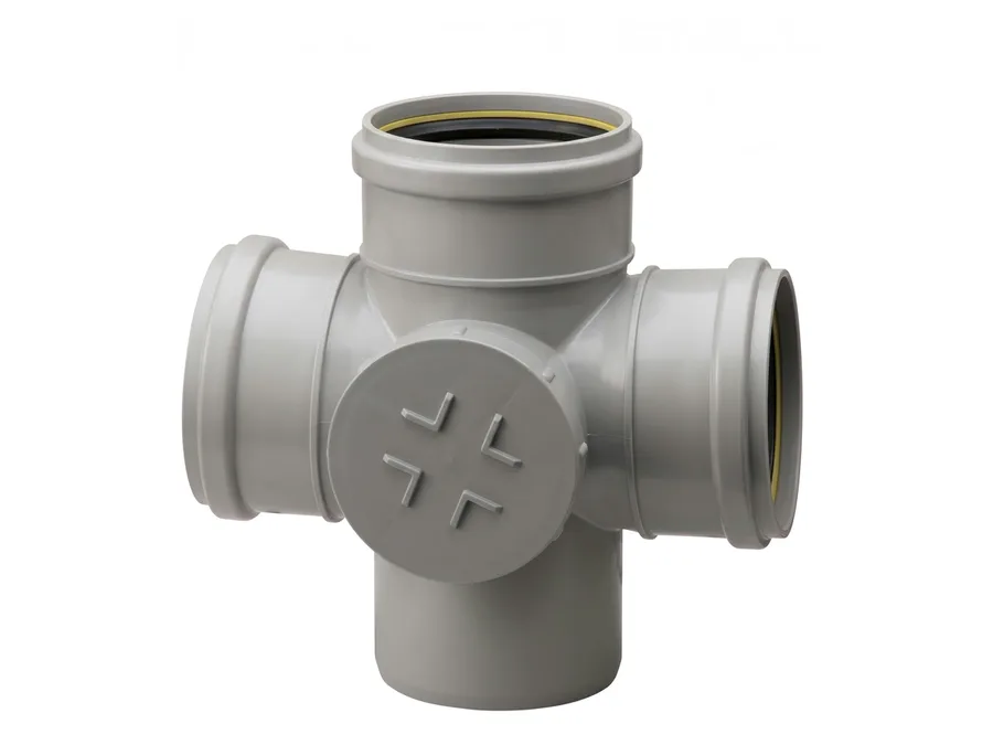 Prince Pipes Ultrafit SWR Double T With Door 90 mm Solvent Joint