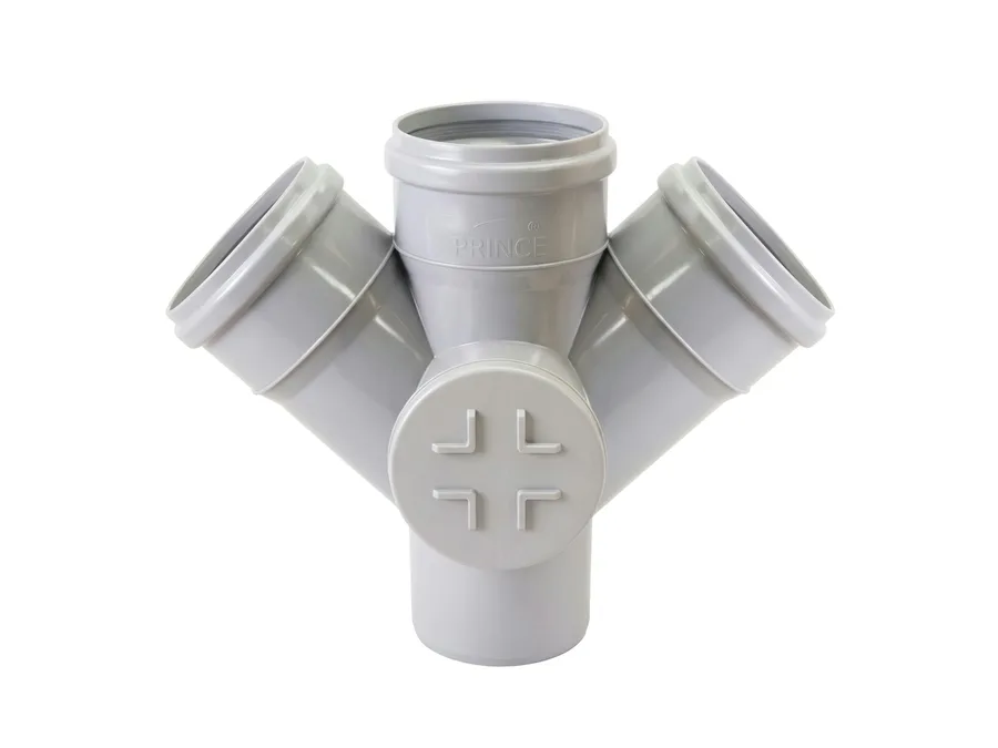 Prince Pipes Ultrafit SWR Double Y With Door 75 mm Solvent Joint