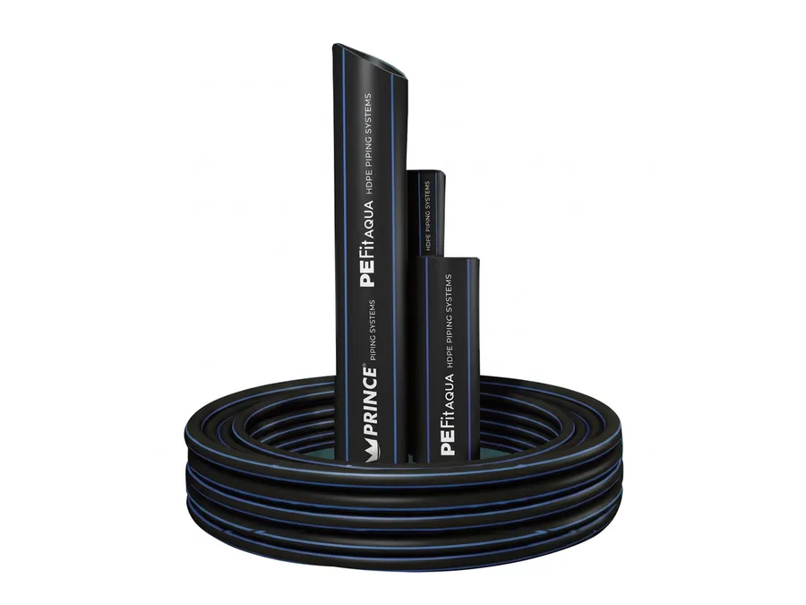 Prince Pipes PEFit Aqua HDPE Pipe PE 100 SDR 33 PN 3.2 160 mm 6 Mtr