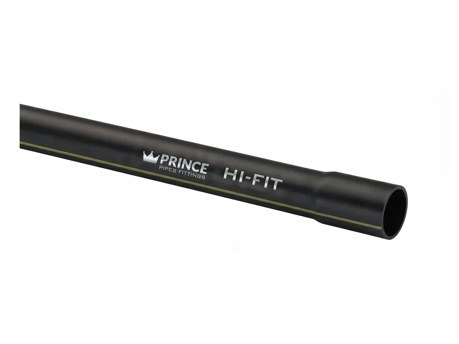 Prince Pipes Wirefit Conduit Pipe Socket End Heavy (HMS) Black 40 mm 3 Mtr