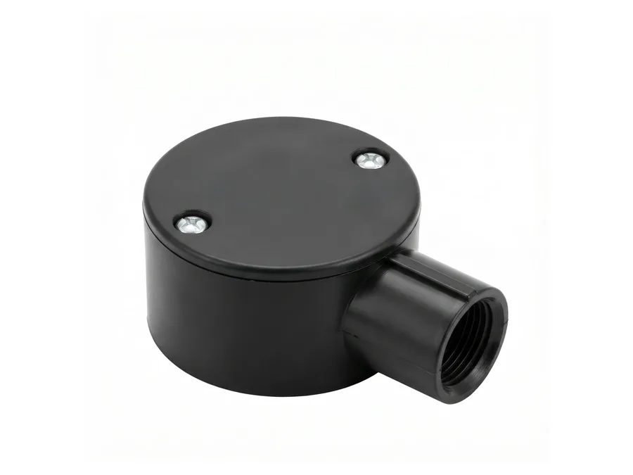 Prince Pipes Wirefit Circular Box - Terminal 1 Way Black 25 mm