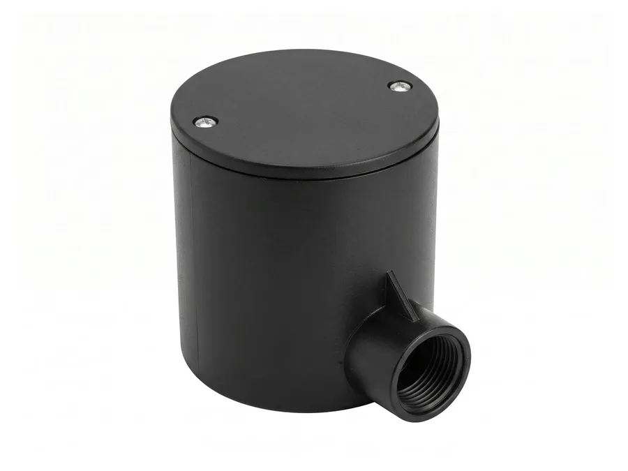 Prince Pipes Wirefit Deep Circular Box - Terminal 1 Way Black 25 mm