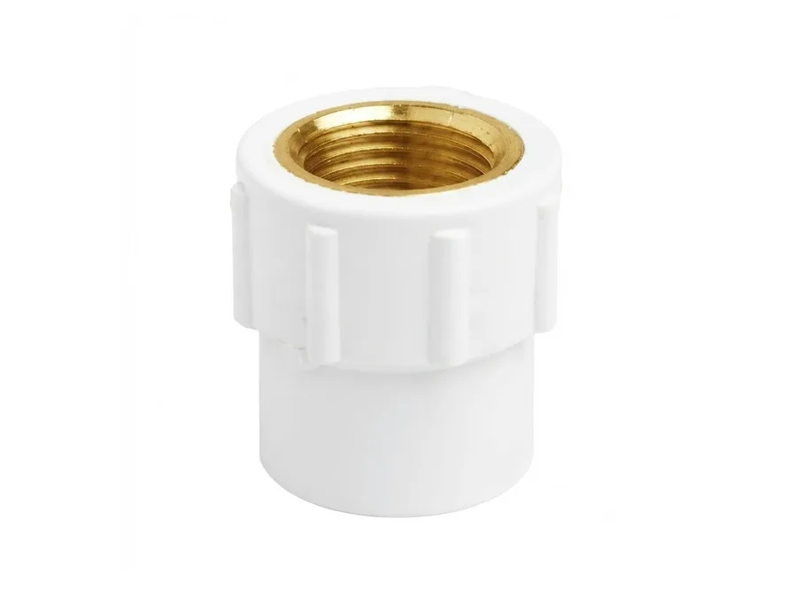 Truflo UPVC Reducing FTA Brass SCH 80 20x15mm (3/4 x 1/2 inch) Cold Water Plumbing Fitting