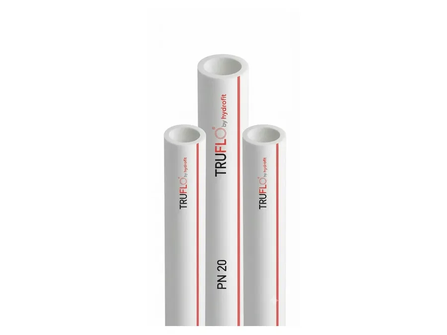 Truflo PPR-C White Trutherm Three Layer Pipe PN-20 3 Mtr 25mm (3/4 inch) for Hot and Cold Water Plumbing