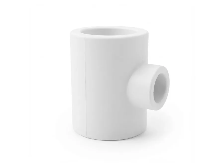 Truflo PPR-C Reducing Tee 50x40mm (1-1/2 x 1-1/4 inch) White PPR Fitting for Hot and Cold Water