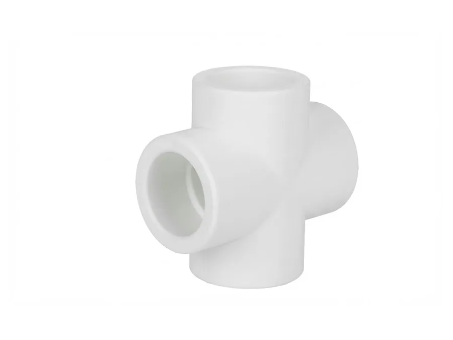 Truflo PPR-C Cross Tee 40mm (1-1/4 inch) White PPR Fitting for Hot and Cold Water