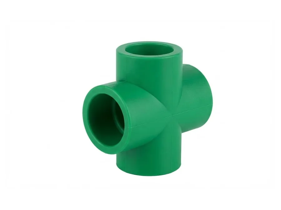 Truflo PPR-C Cross Tee 40mm (1-1/4 inch) Green PPR Fitting for Hot and Cold Water