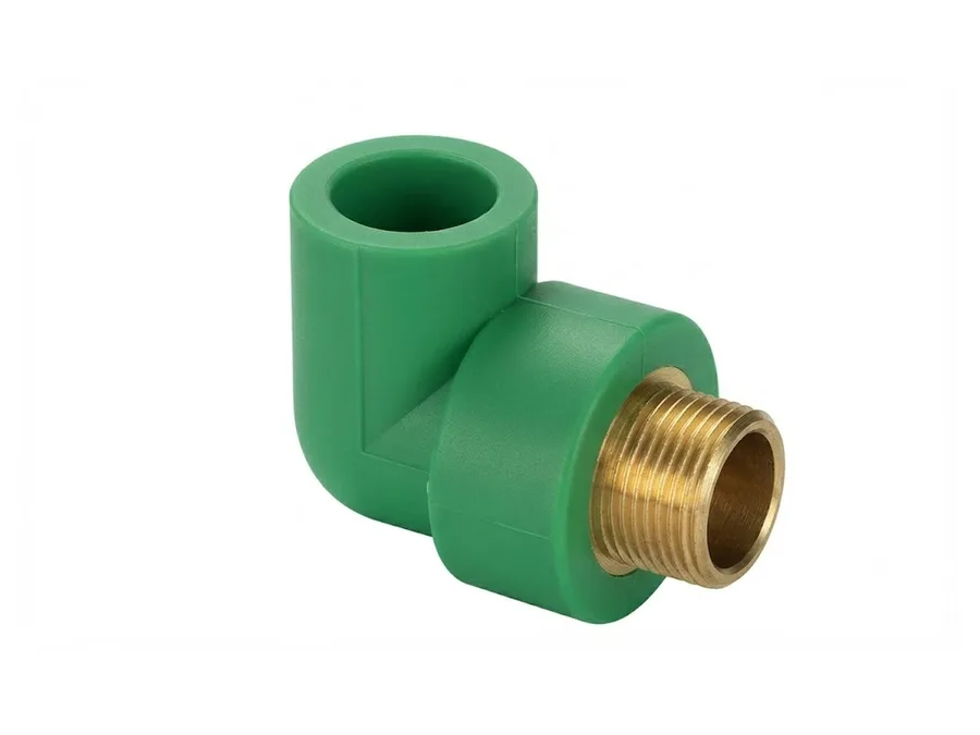 Truflo PPR-C Brass Elbow Male Threaded 25mm x 3/4 inch Green PPR Fitting for Hot and Cold Water