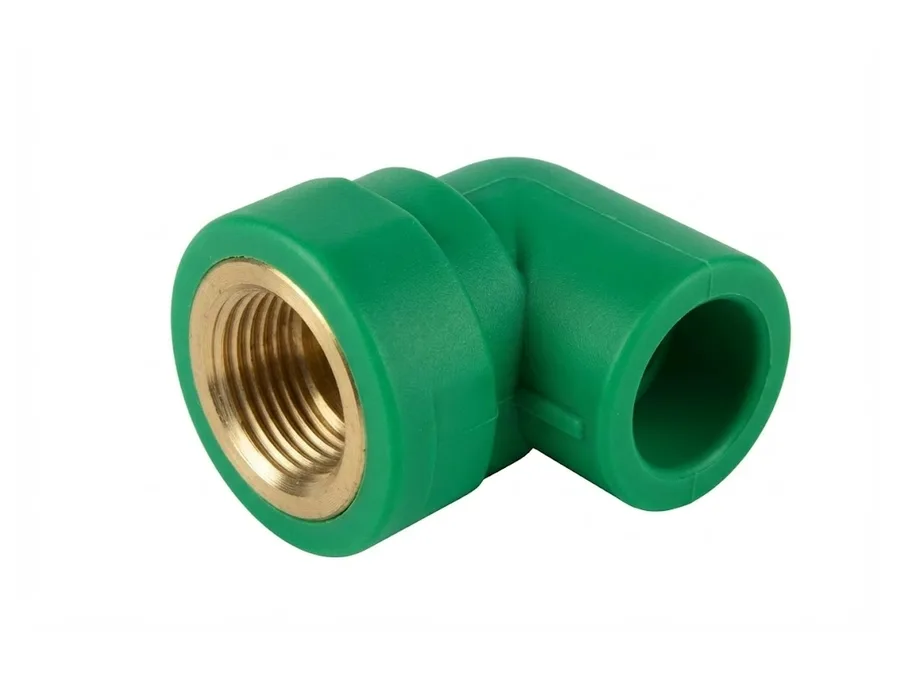 Truflo PPR-C Brass Elbow Heavy Nickel Female Threaded 25mm x 1/2 inch Green PPR Fitting for Hot and Cold Water