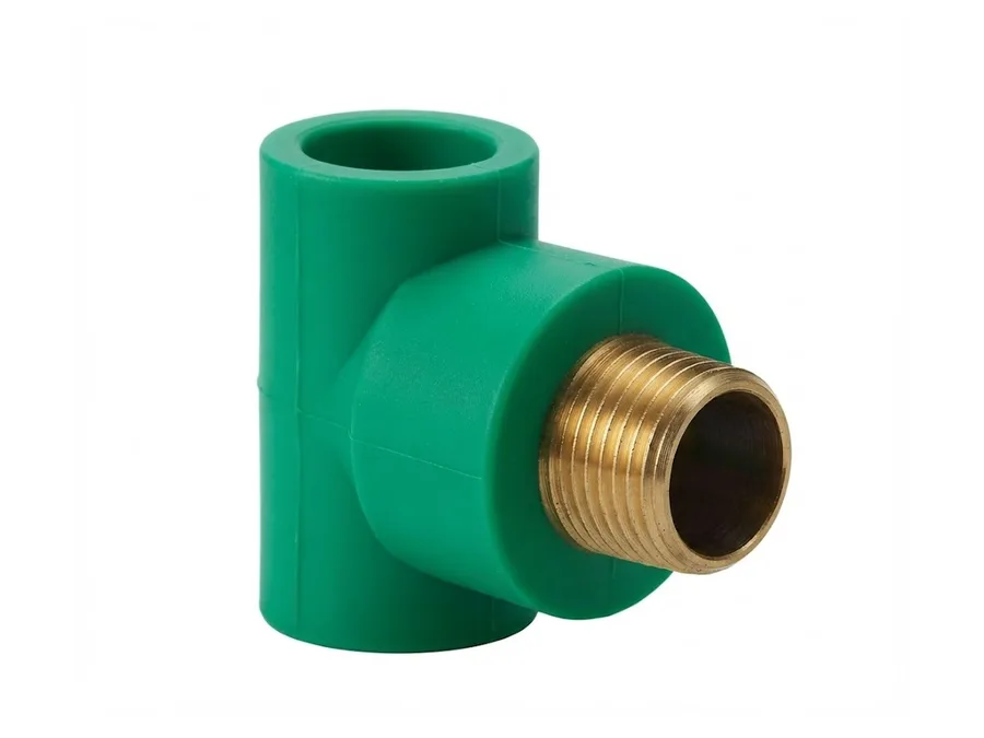 Truflo PPR-C Brass Tee Male Threaded 25mm x 1/2 inch Green PPR Fitting for Hot and Cold Water