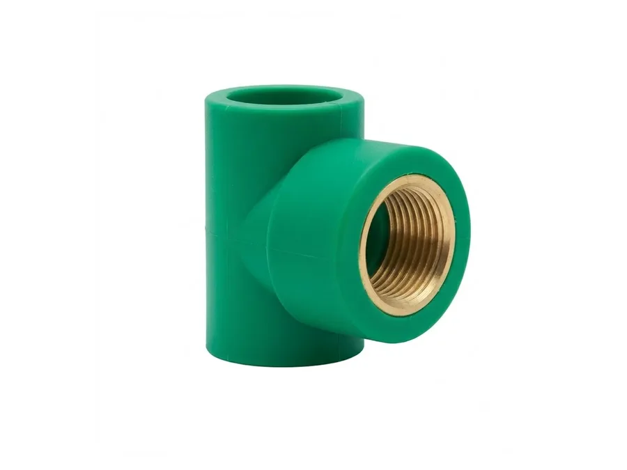 Truflo PPR-C Brass Tee Female Threaded 32mm x 1/2 inch Green PPR Fitting for Hot and Cold Water