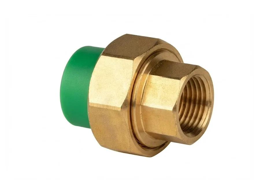 Truflo PPR-C Brass Union Female Threaded 32mm x 1 inch Green PPR Fitting for Hot and Cold Water
