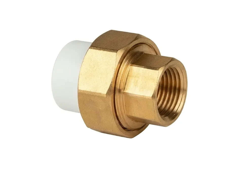 Truflo PPR-C Brass Union Female Threaded 50mm x 1-1/2 inch White PPR Fitting for Hot and Cold Water
