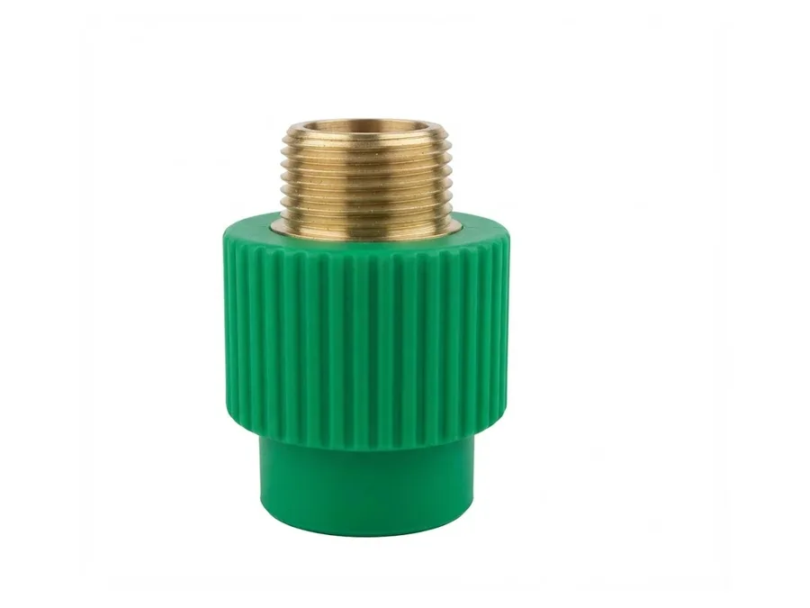 Truflo PPR-C Brass Coupling Male Threaded 25mm x 3/4 inch Green PPR Fitting for Hot and Cold Water