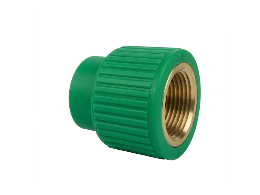 Truflo PPR-C Brass Coupling Female Threaded 25mm x 3/4 inch Green PPR Fitting for Hot and Cold Water