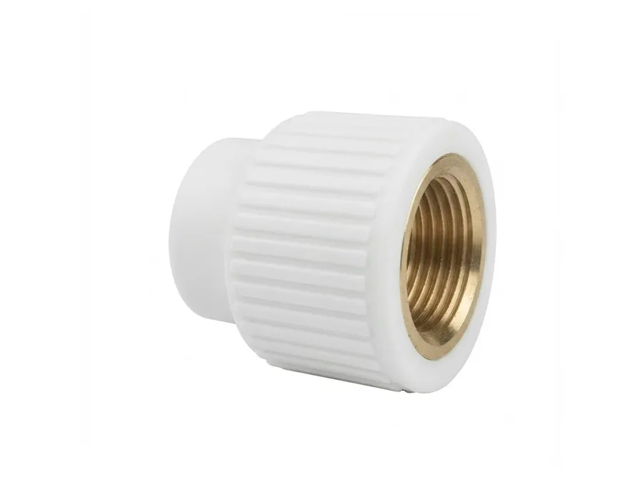 Truflo PPR-C Brass Coupling Female Threaded 50mm x 1-1/2 inch White PPR Fitting for Hot and Cold Water