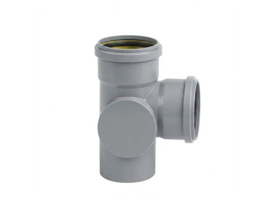 Truflo SWR Ringfit Single Tee with Front Door Left Hand 110mm (4 inch) for Soil and Waste Water Drainage