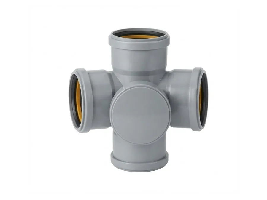Truflo SWR Ringfit Double Tee with Centre Door 75mm (2-1/2 inch) for Soil and Waste Water Drainage