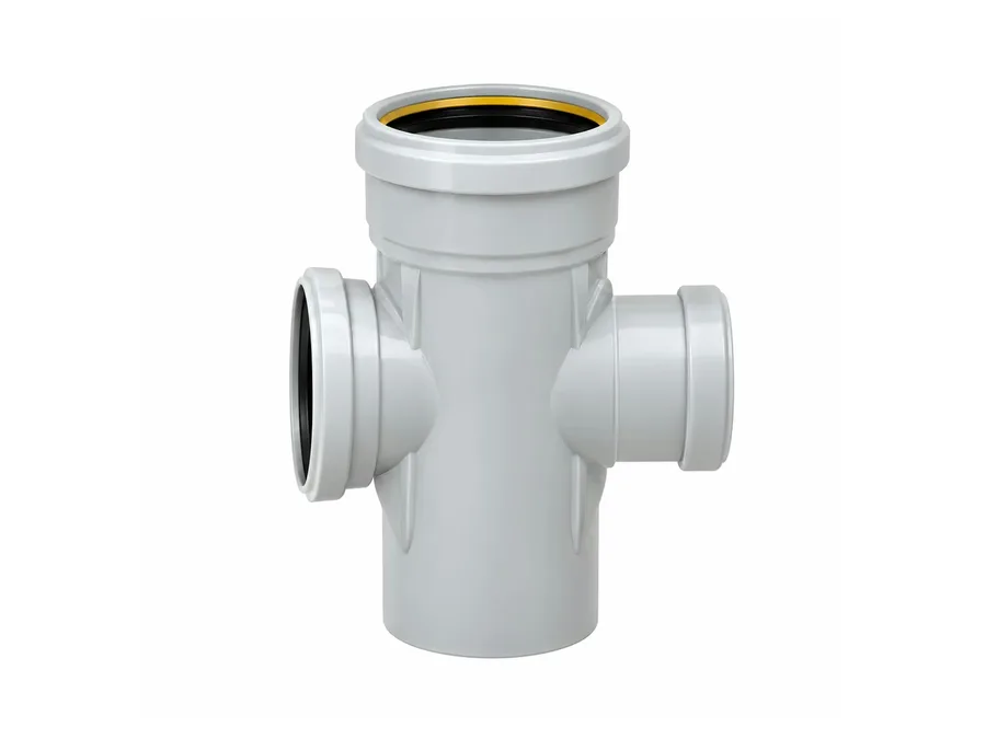 Truflo SWR Ringfit Reducing Tee with Door 160x75mm (6 x 2-1/2 inch) for Soil and Waste Water Drainage