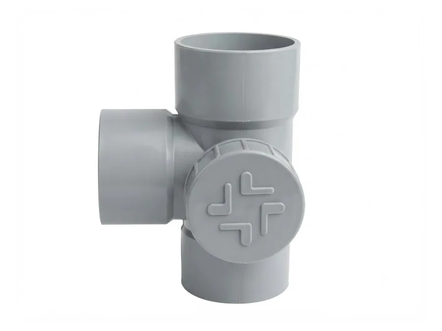 Truflo SWR Selfit Single Tee with Front Door Left Hand 110mm (4 inch) for Soil and Waste Water Drainage