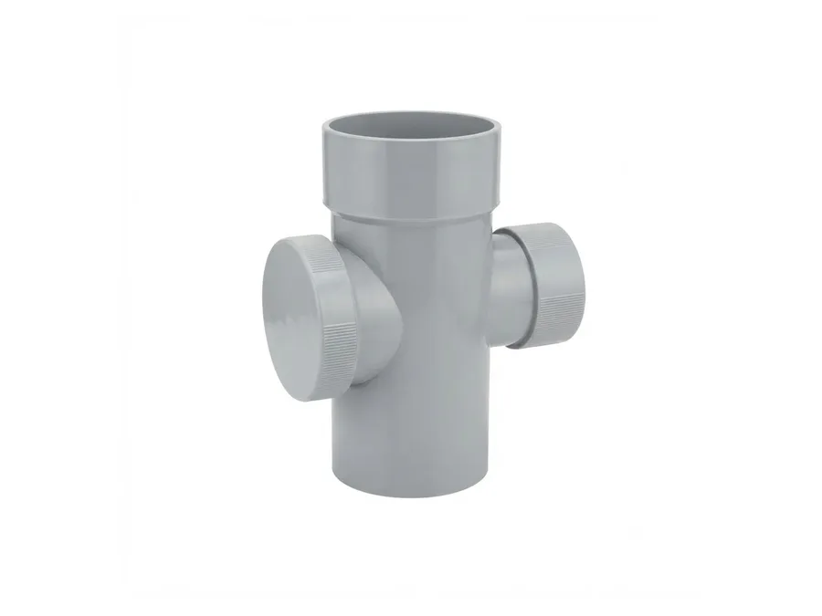 Truflo SWR Selfit Reducing Tee with Door 110x90mm (4 x 3 inch) for Soil and Waste Water Drainage