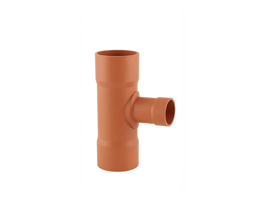 Truflo Foamcore Fabricated Reducing Tee 200x110mm (8 x 4 inch) for Underground Drainage