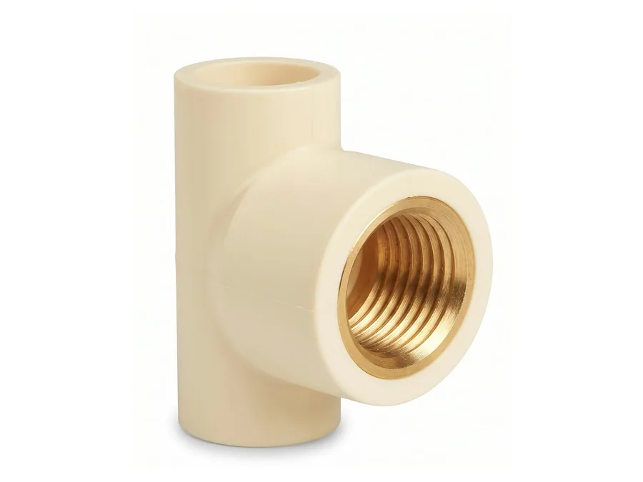 Truflo CPVC Tee (Brass) 25x15mm (1 x 1 x 1/2 inch) Hot & Cold Water Fitting