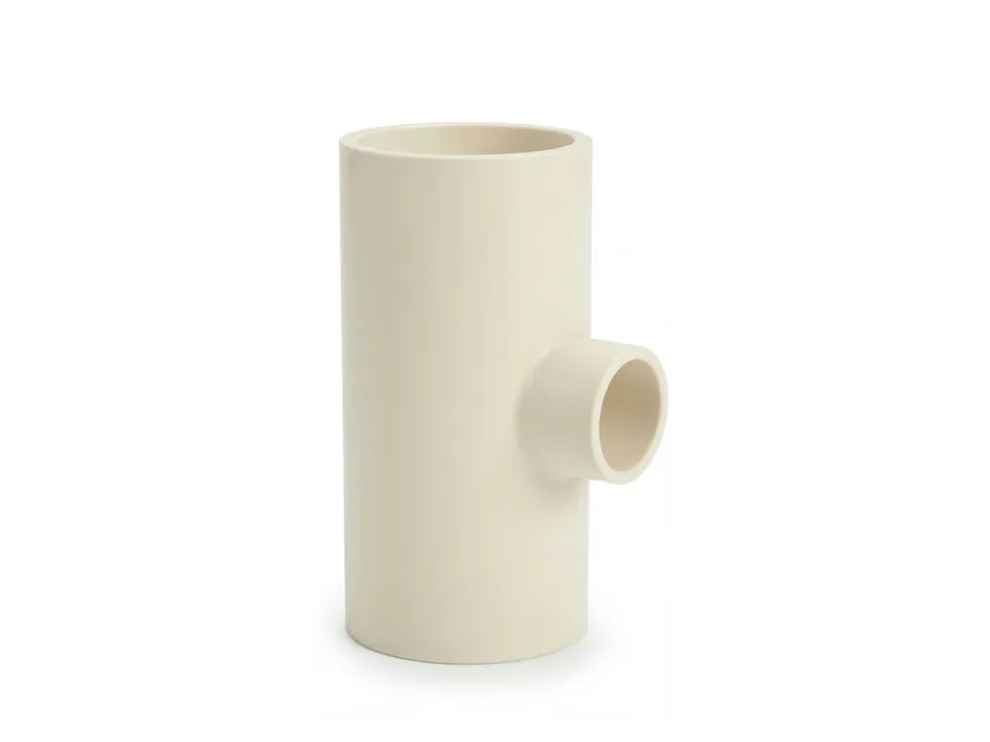 Truflo CPVC Reducer Tee 90° Plain SCH 80 65x65x32mm (2-1/2 x 2-1/2 x 1-1/4 inch) Hot & Cold Water Fitting