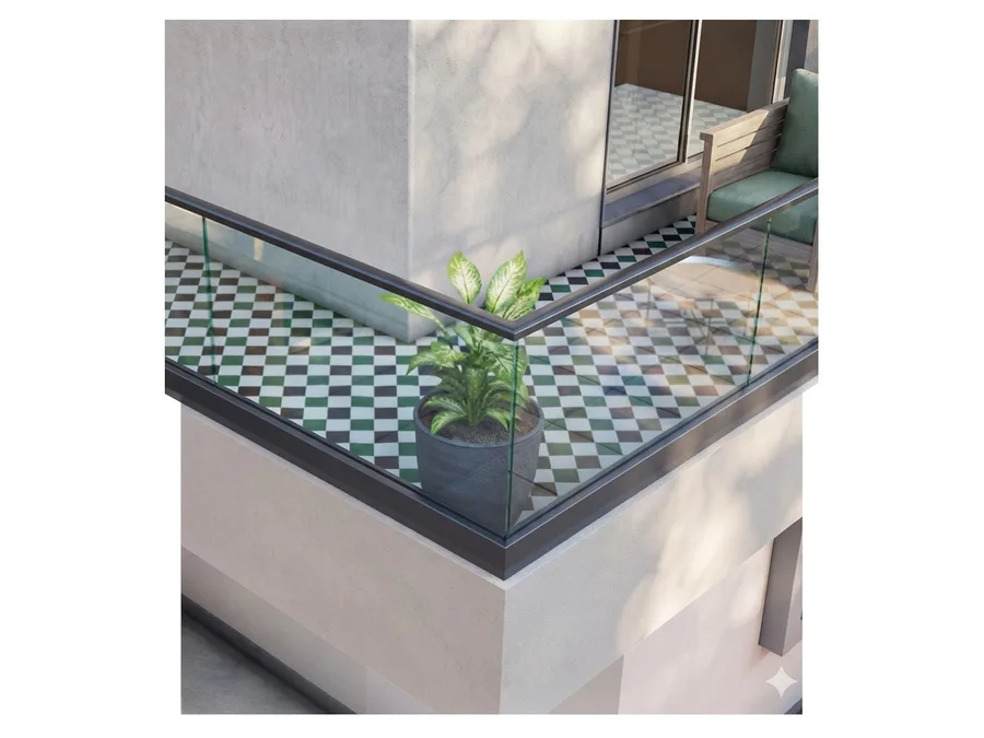H-Line Industries Step Bracket and Cover Glass Railing System ARB-001