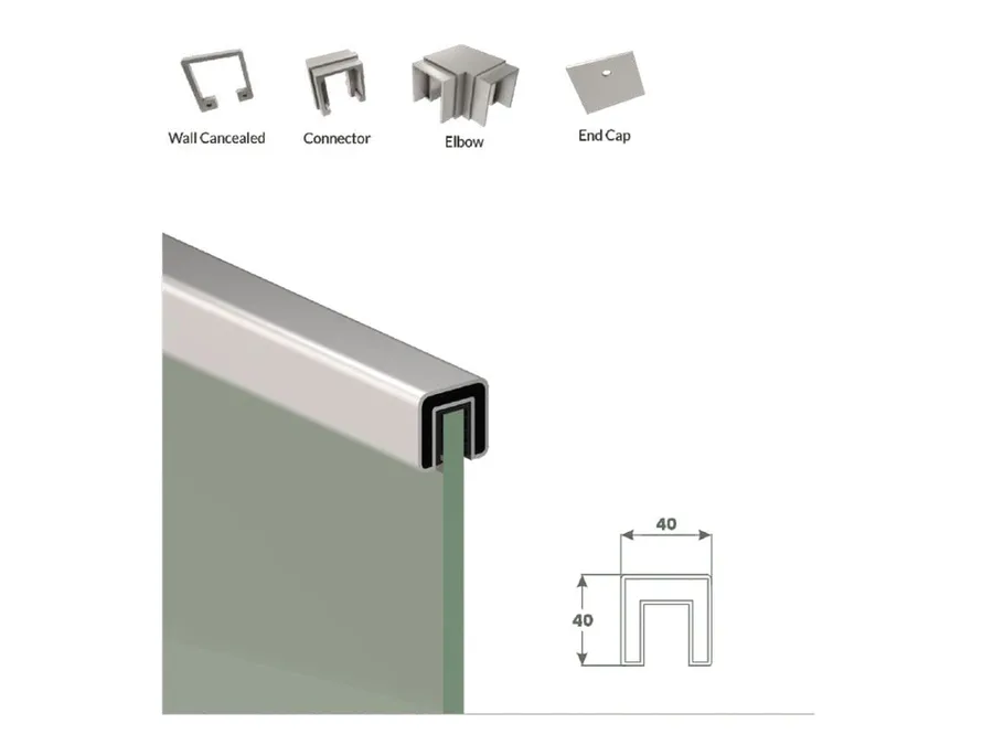 H-Line Industries 40X40 Curved Handrail ART-002