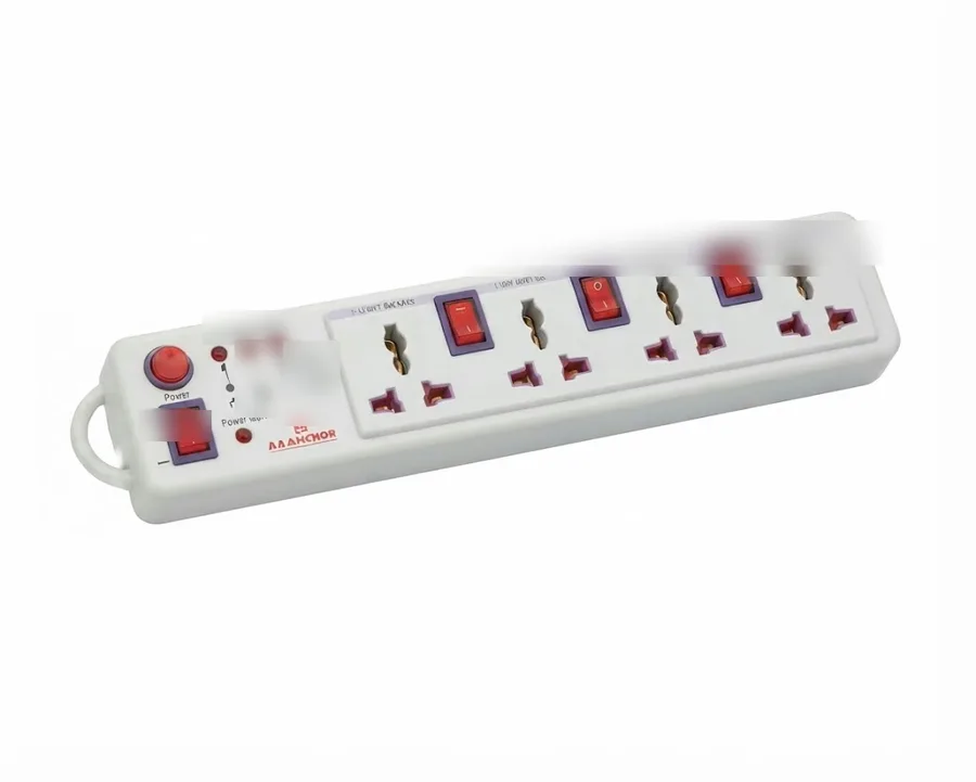 Anchor 6A Spike Guard 4 Universal Socket 4 Switch 4m Cord (Model 22569)