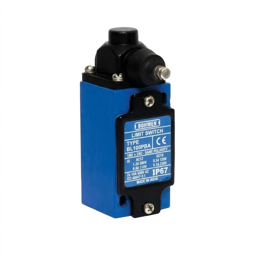 Bohmen BL Series Limit Switch BL200PBA - Side Plunger Adjustable (IP67 Metal Enclosure, 1NO+1NC, Snap Action, 10A 500V AC)