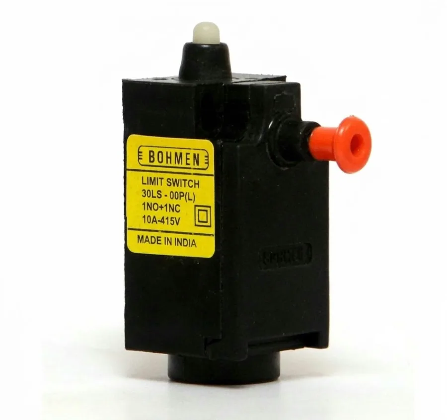 Bohmen PL Series Limit Switch 30LS00P(L) - Push Plunger (Push to Lock - Pull to Reset) (IP65 30mm Wide Enclosure, 1NO+1NC, Normal Action, 10A 500V AC)