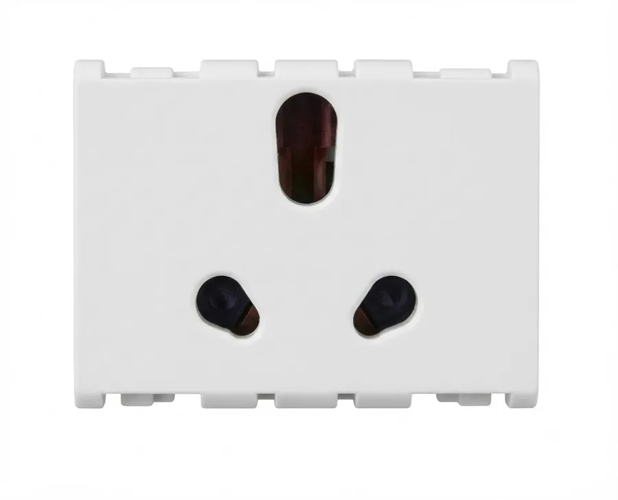 Panasonic Vision 6/16A Twin Socket 3 Pin 3 Module ISI White (Model WIM1253)