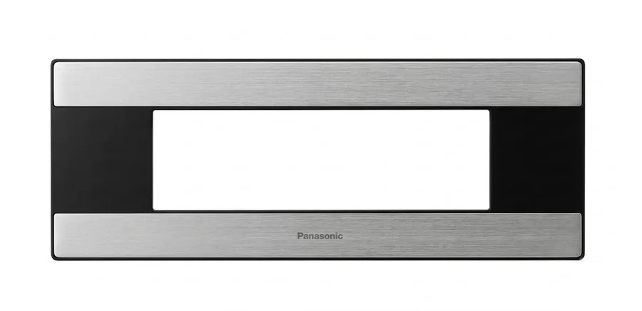 Panasonic Vision 8 Module Horizontal Plate with Grooves Black & Silver (Model WIM6018S)