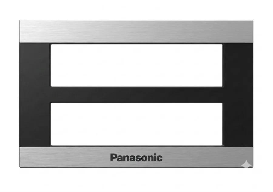 Panasonic Vision 16 Module Plate with Grooves Black & Silver (Model WIM6028S)