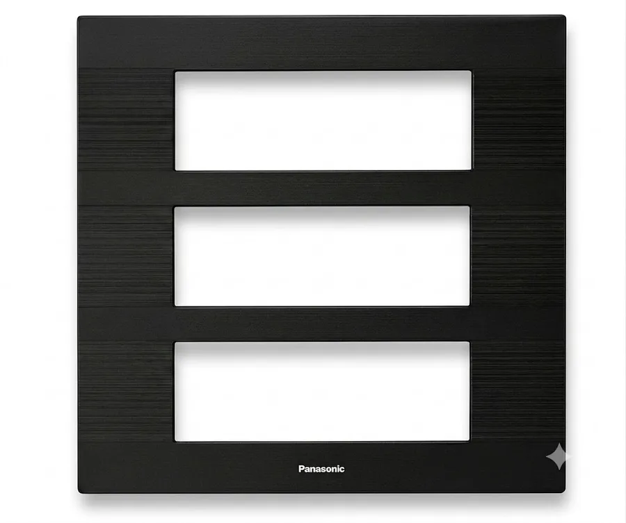 Panasonic Vision 18 Module Plate without Grooves Black (Model WIM6336B)