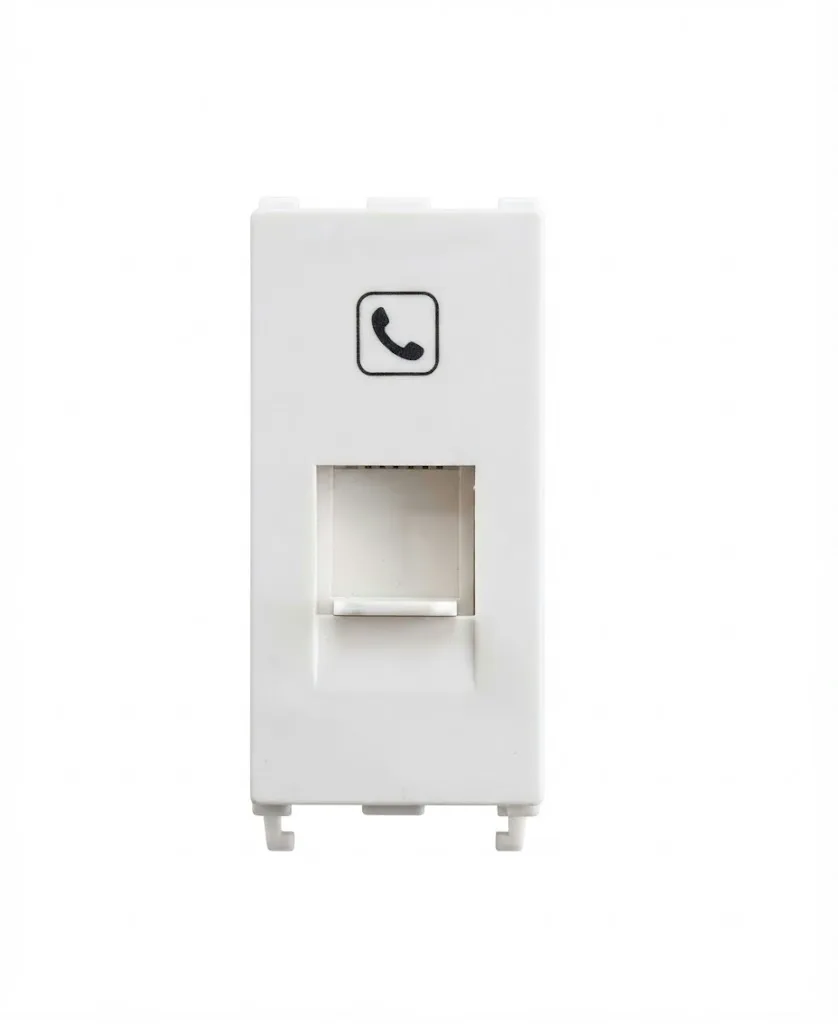 Panasonic Europa RJ11 Telephone Jack Single with Shutter 1 Module White (Model WIPM2164)