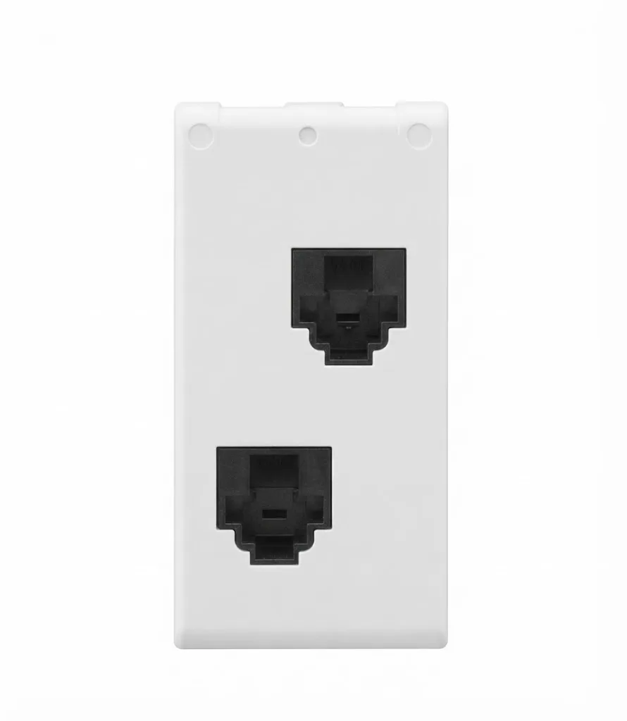 Panasonic Europa RJ11 Telephone Jack Double without Shutter 1 Module White (Model WIPM2264)