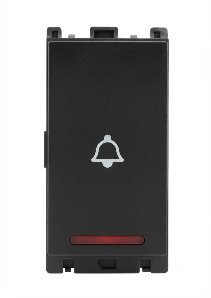 Panasonic Europa 10A Bell Push Switch with Indicator 1 Module Black (Model WIPM51119B)