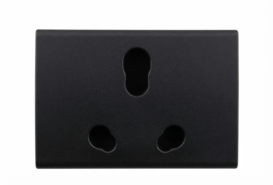 Panasonic Europa 6A/16A Twin Socket with Safety Shutter 3 Module ISI Black (Model WIPM155314B)