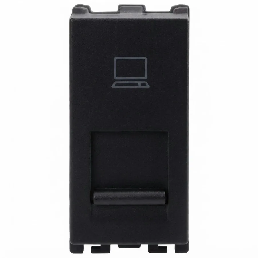 Panasonic Europa RJ45 Computer Socket Cat 5e 1 Module Black (Model WIPM2488B)