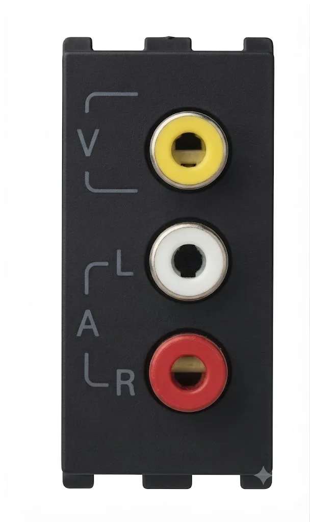 Panasonic Europa Audio Video Socket 1 Module Black (Model WIPM4822B)