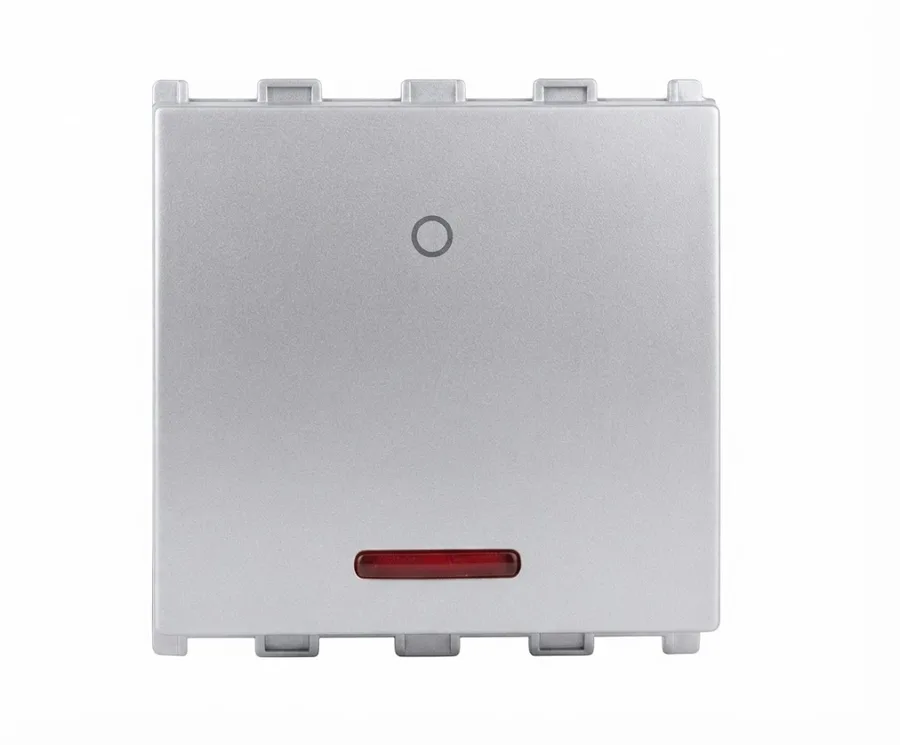 Panasonic Europa 32A DP 1 Way Heavy Duty Switch with Indicator 2 Module Silver (Model WIPM51234S)