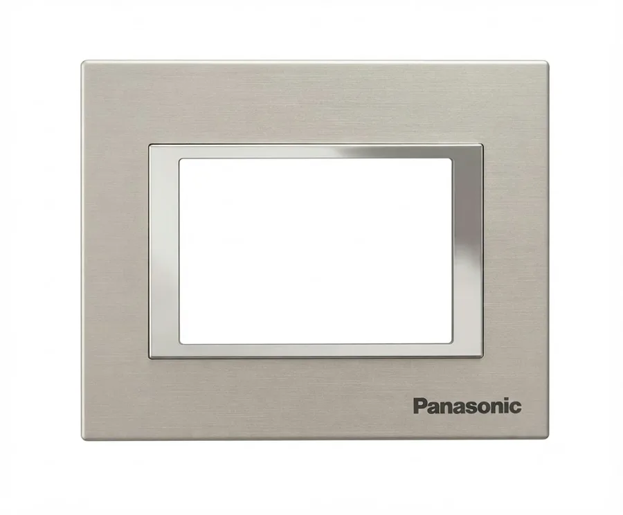Panasonic Europa 8 Module Square Clear Plate Brushed Aluminium (Model WIPM6024MBA)