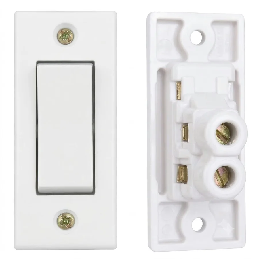 Anchor Penta PC Penta Deluxe White 6A 1 Way Switch Urea Back Piece (IP20) 100W SBL Load (Model 14125)