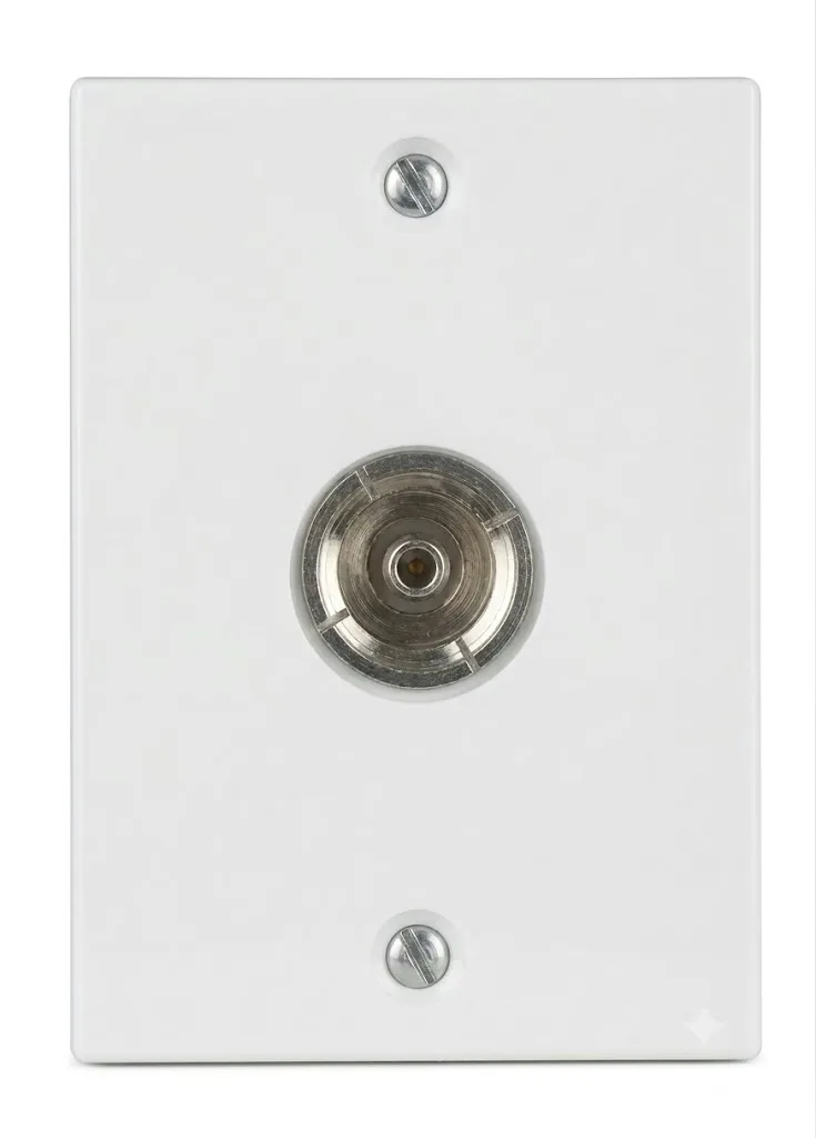 Anchor Penta Urea Neon Light / TV Antenna Outlet White Deluxe T.V. Outlet (Model 38411)