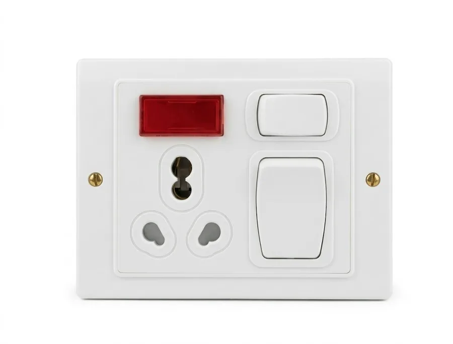 Anchor Penta Urea 5-In-1 Combined Unit (Urea Back Piece) White 6A/16A Euro Capton 5-In-1 with 2 Fixing Holes (Model 39981)